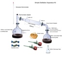 Laboy Glass Revised Simple Distillation Apparatus Kit Distilling Set with 24/40 Joints Organic Chemistry Lab Glassware Equipment Lab Clamps Included