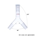 Laboy Glass Three-Way Connecting Adapter With Hooks