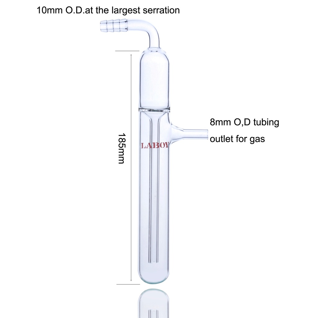 Laboy Glass Gas Bubbler with Mineral Oil for Inert Gas Monitoring and Pressure Relief