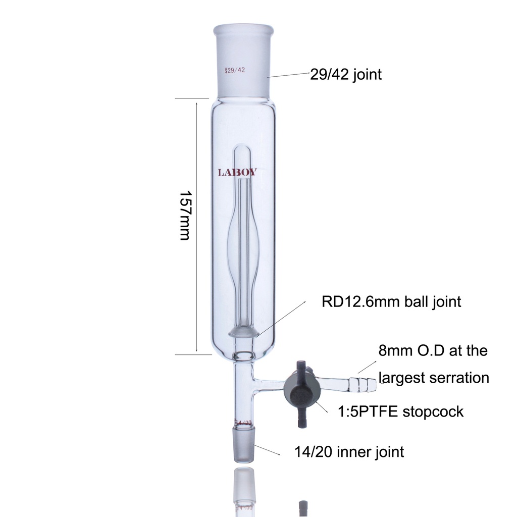 Laboy Glass Bubbler with Small Ball Joints for Pressure Control
