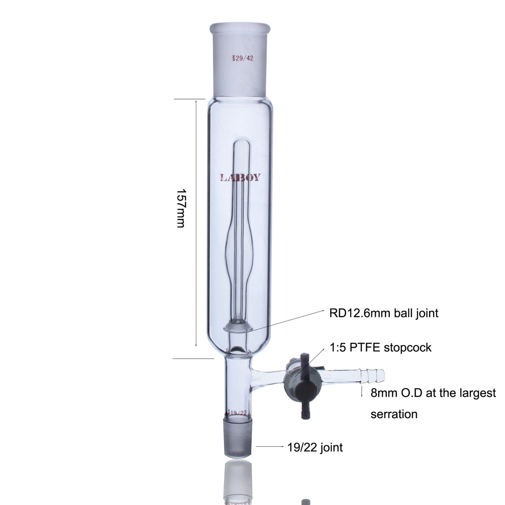 Laboy Glass Bubbler with Small Ball Joints for Pressure Control
