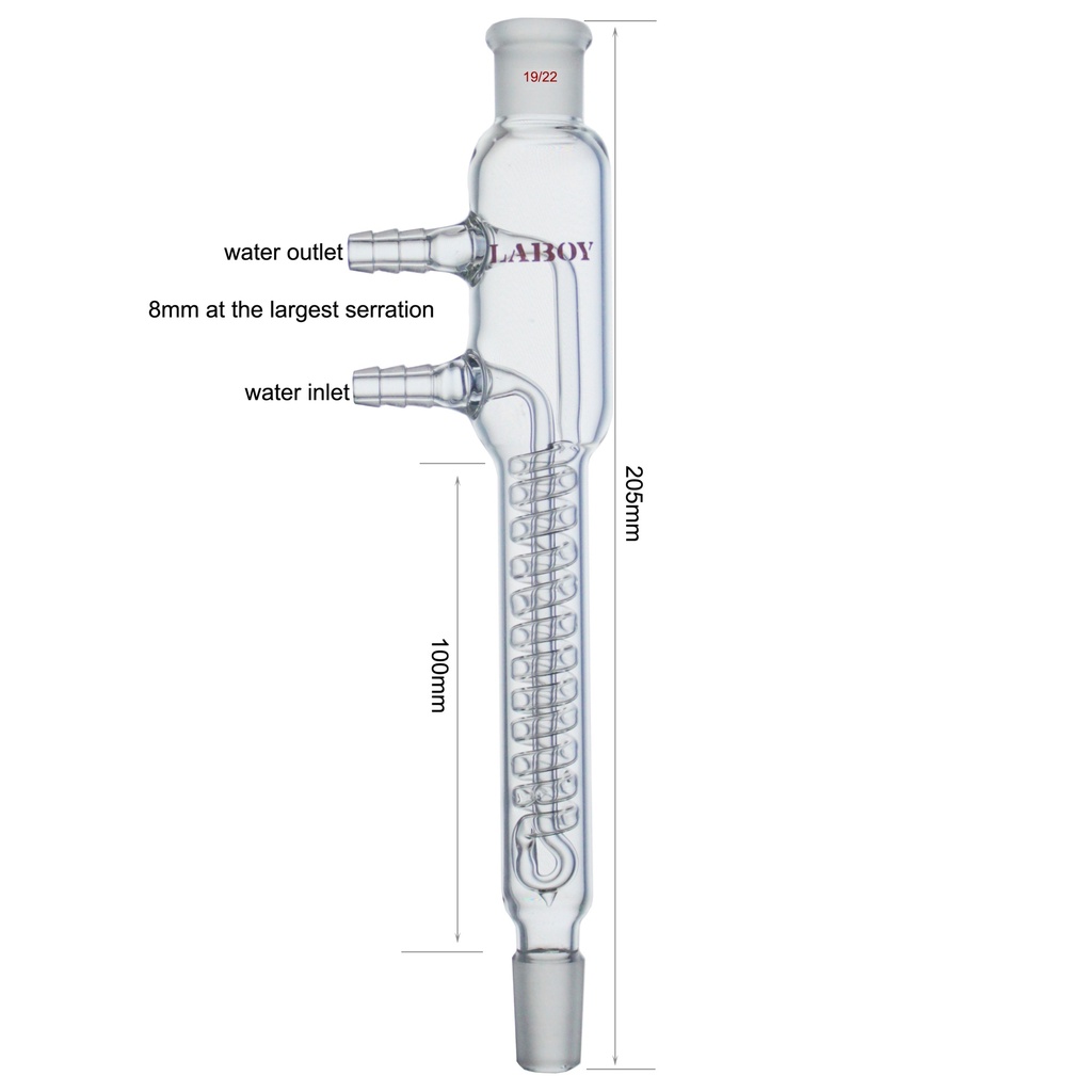 Laboy Glass Dimroth Reflux Condenser for Efficient Refluxing