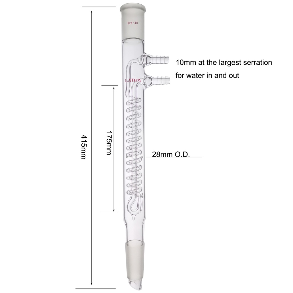 Laboy Glass Dimroth Reflux Condenser for Efficient Refluxing