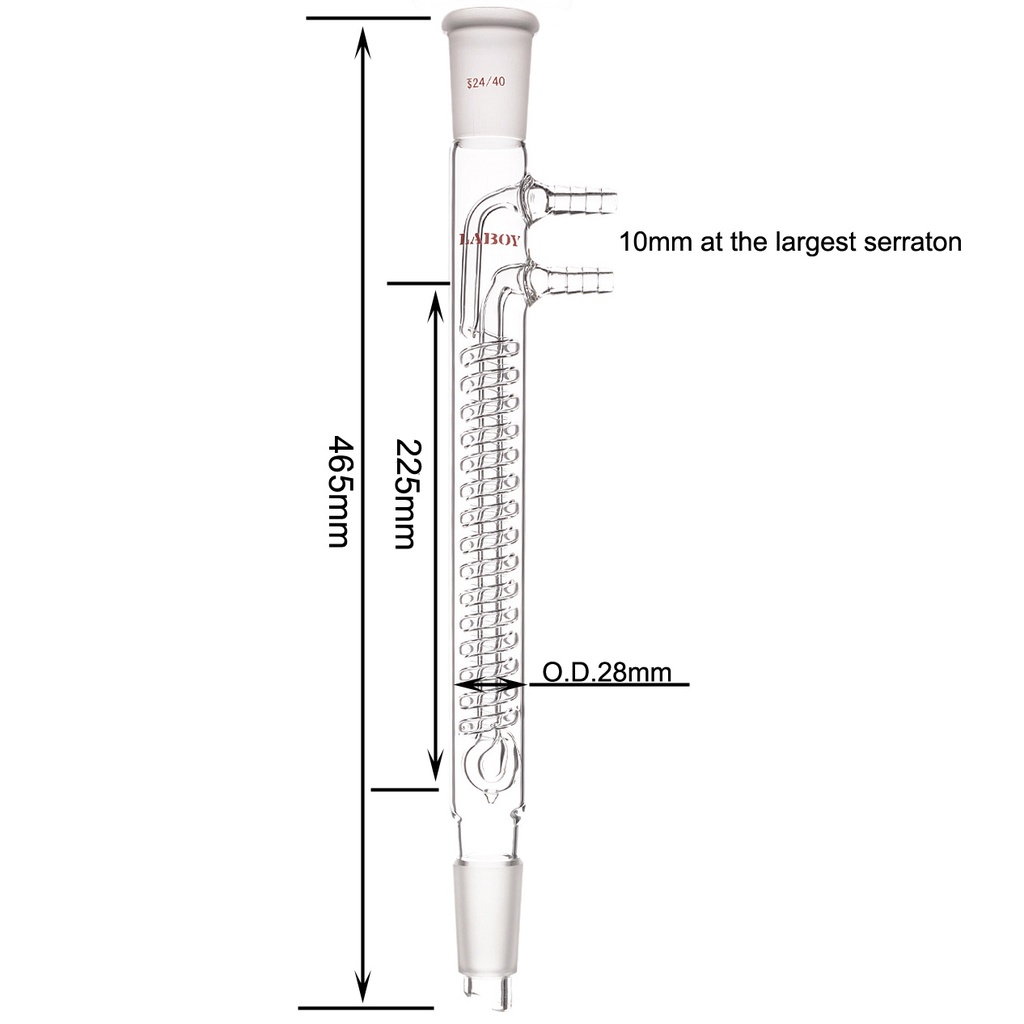 Laboy Glass Dimroth Reflux Condenser for Efficient Refluxing