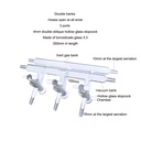 Laboy Glass Double Maniflod Vacuum Gas Distributor For Schlenk Line With Hollow Glass Stopcock Air-Free Chemistry Lab Glassware