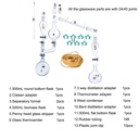 Laboy Glass Steam Distillation Apparatus For Essential Oil Extraction Lab Glassware Kit(5 items)