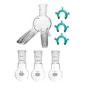 Laboy Glass 24/40 Distillation Receiver W/ Hose Connection&3Pcs Rbf 3 Pcs Clips