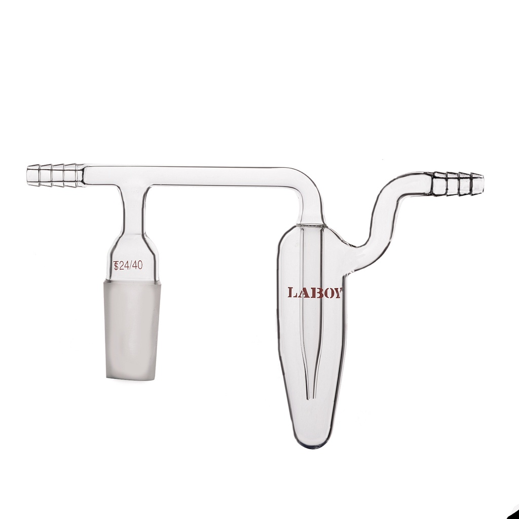 Laboy Glass Bubbler Adapter With Mineral Oil Bubbler With 24/40 Joint And 10mm Hose Connections