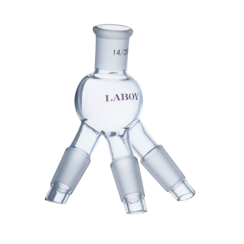 Laboy Glass 3-Way Cow-type Distillation Receiver for Fraction Collection  