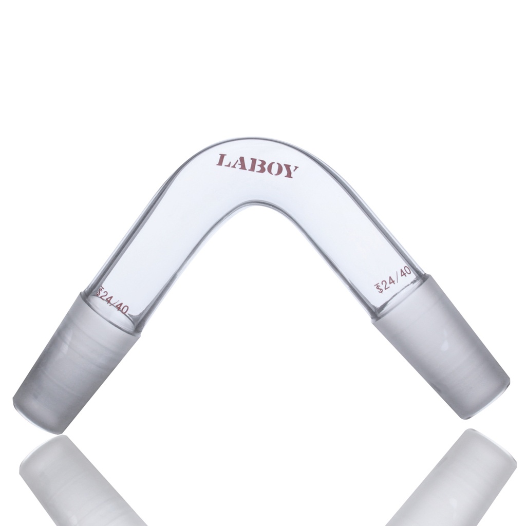 Laboy Glass 75Dgr Bent Distillation Adapter with Inner Joints At Each End
