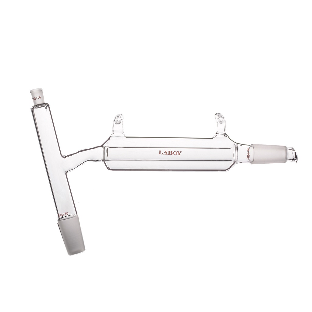Laboy Glass Distillation Head with 3-Way Thermometer Adapter and Liebig Condenser