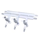 Laboy Glass Double Maniflod Vacuum Gas Distributor For Schlenk Line With Hollow Glass Stopcock Air-Free Chemistry Lab Glassware