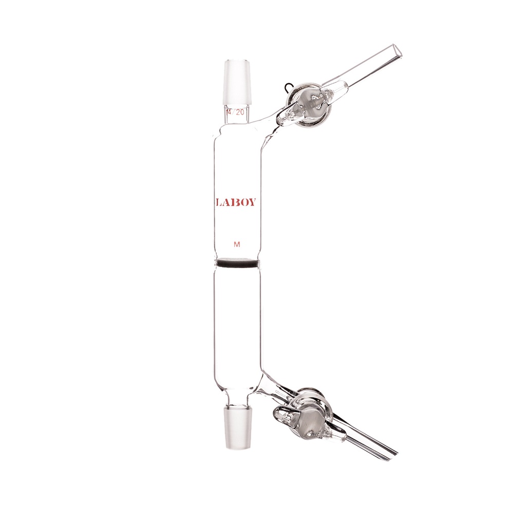 Laboy Glass Filter Funnel with Dual Inner Joints, Fritted Disc, and Glass Stopcocks