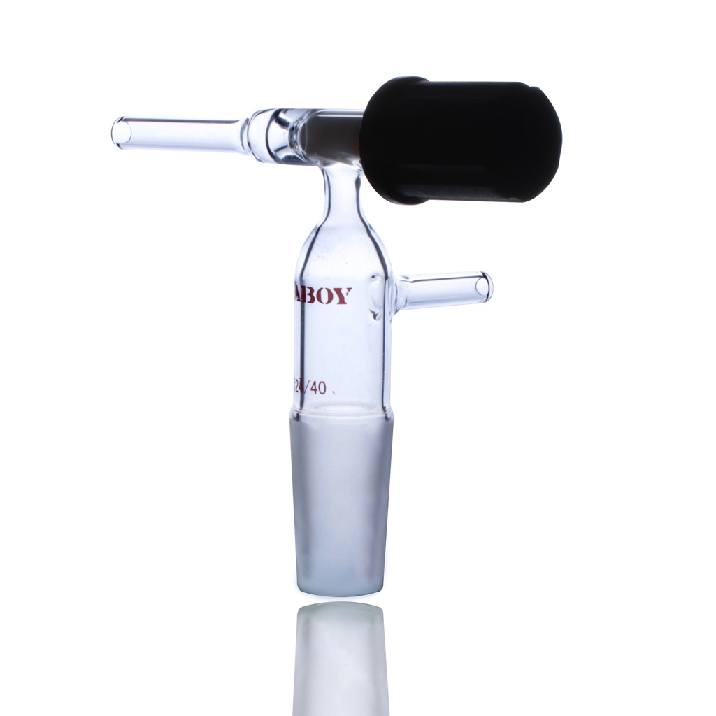 Laboy Glass Flow Control Adapter with High Vacuum PTFE Valve