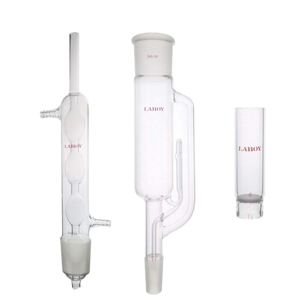Laboy Glass Glass Soxhlet Extractor Set for Solid-Liquid Extraction