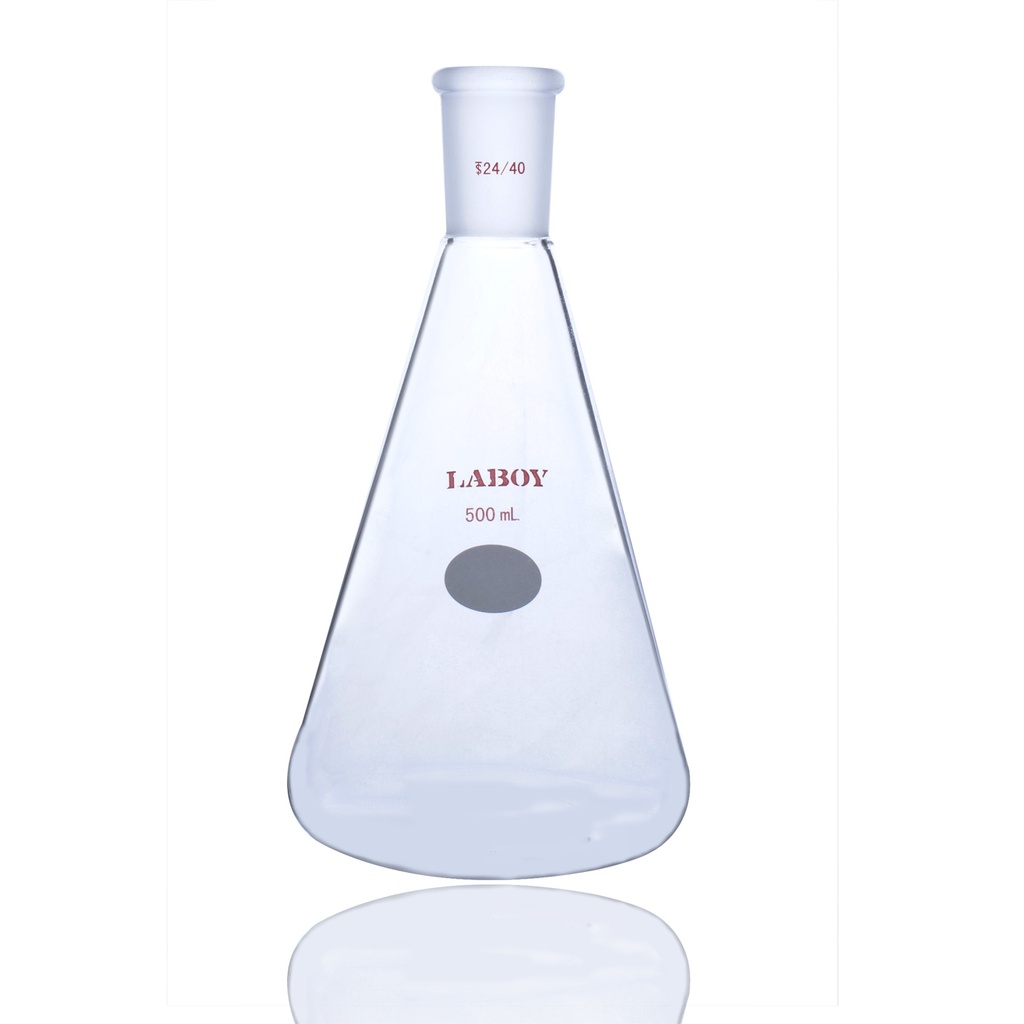 Laboy Glass Heavy-Wall Erlenmeyer Flask with Interchangeable Glass Joint
