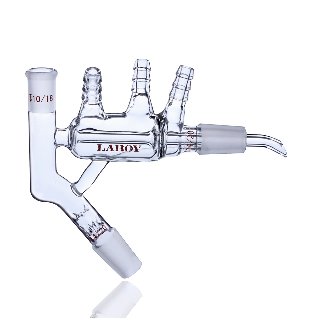 Laboy Glass Short Path Distillation Head with Vigreux and 10/18 Thermometer Joint 