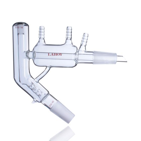 Laboy Glass Short Path Head For Distillation Apparatus With Vacuum Jacked