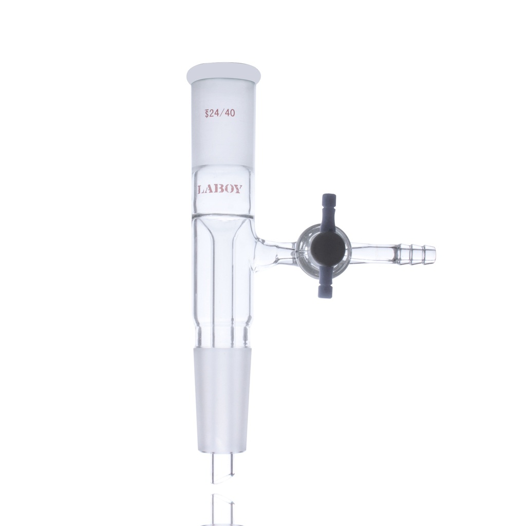 Laboy Glass Vacuum Take-Off Adapter with 2mm PTFE Stopcock for Precise Laboratory Control