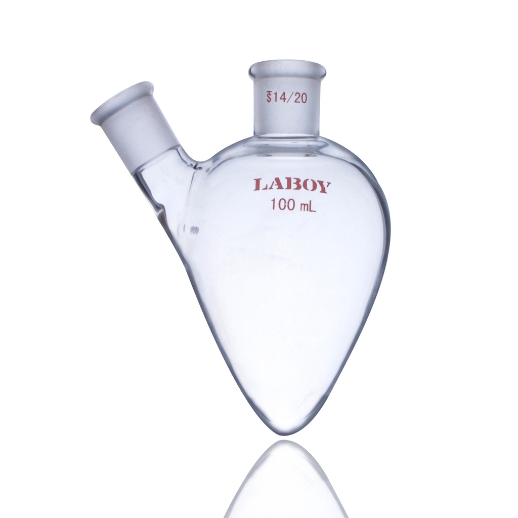 Pear-Shaped Flask with 2 Necks - Versatile for Synthesis and Evaporation - Small Scale