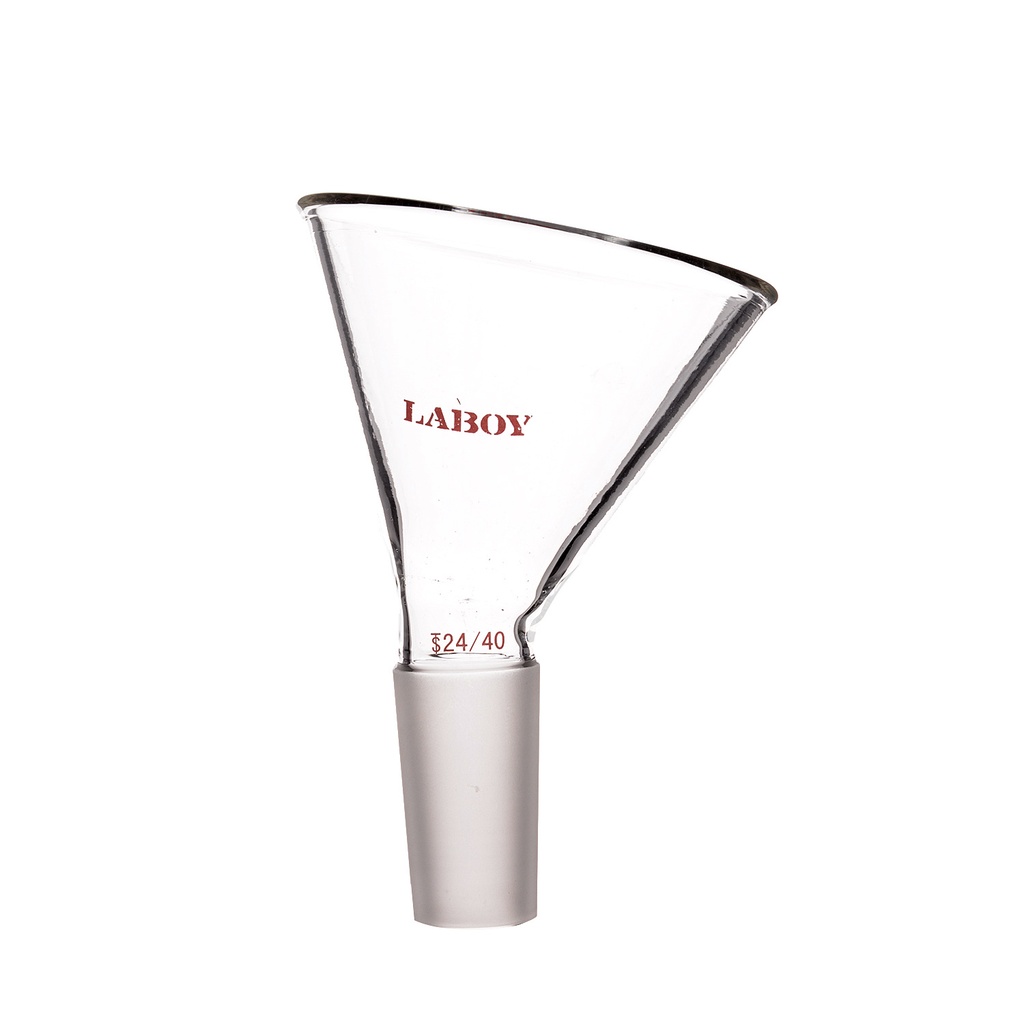 Laboy Glass Powder Funnel with 60° Offset and Standard Taper Inner Joint