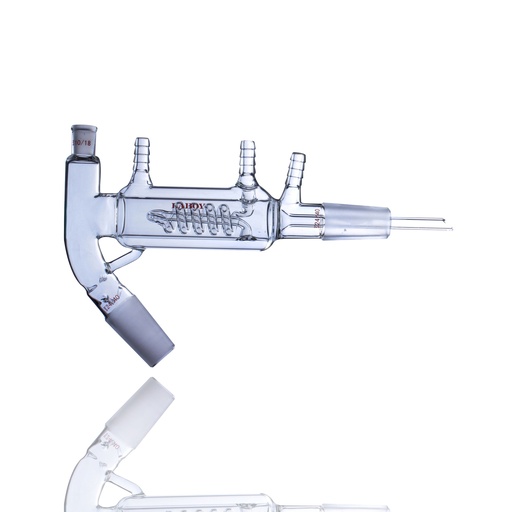 Laboy Glass Short Path Distillation Head with Internal Coil and Liebig-Style Condenser