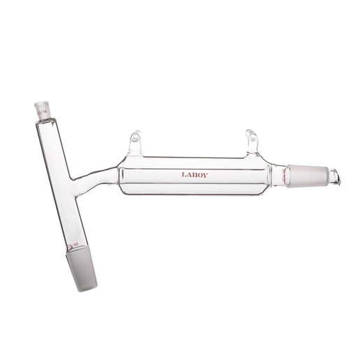 Laboy Glass Distillation Head with 3-Way Thermometer Adapter and Liebig Condenser