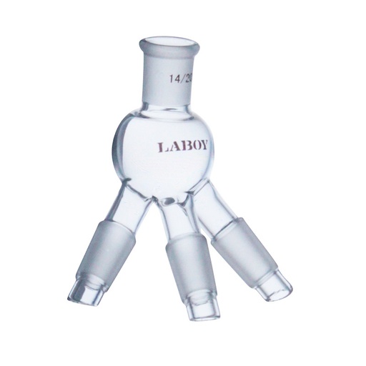 Laboy Glass 3-Way Cow-type Distillation Receiver for Fraction Collection  