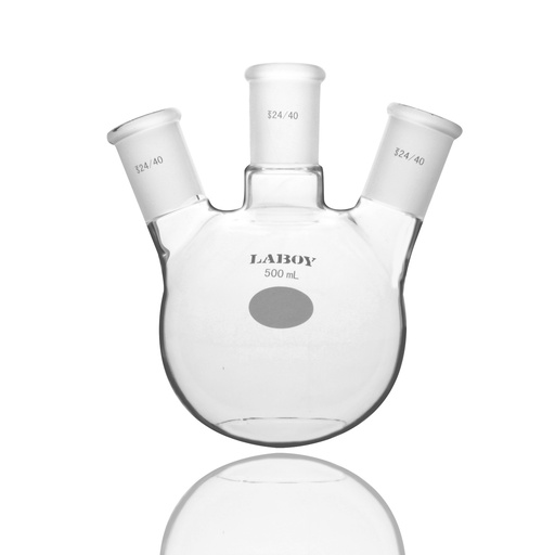 Laboy Glass Three-Neck Round Bottom Distilling Flask - Versatile for Various Distillation Methods
