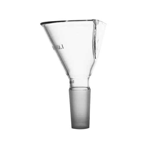 Laboy Glass Powder Funnel with 60° Side Angle and Flattened Side