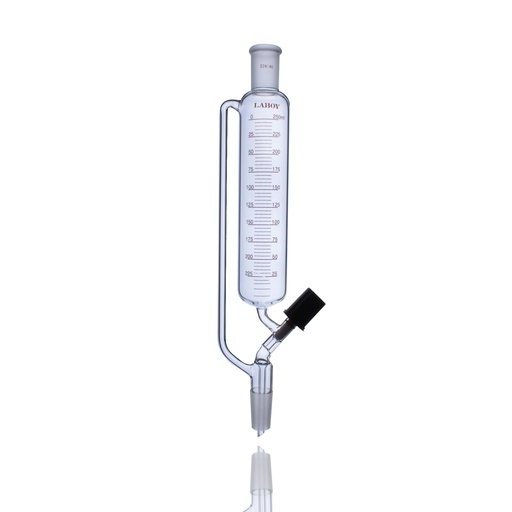 Laboy Pressure Equalizing Funnel with High Vacuum Valve and Graduated Cylinder