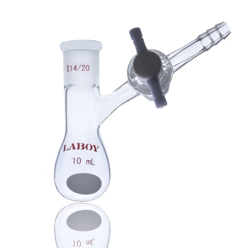 Laboy Glass Schlenk Flask Kjeldahl Shape with PTFE Stopcock - Ideal for Air-Sensitive Chemistry