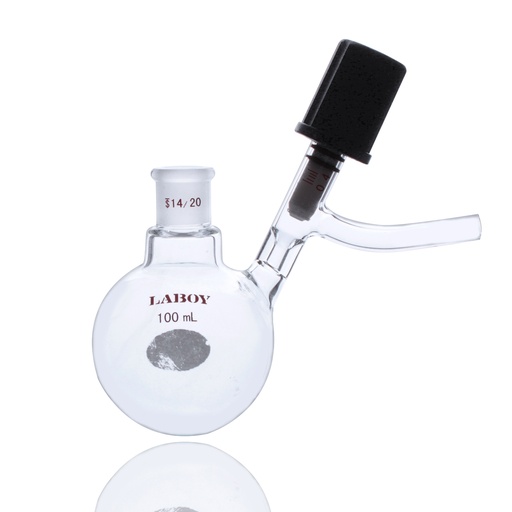Laboy Glass Flask, Reaction, High Vacuum Valve