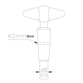 [ASS461230] Laboy Glass 1:10 glass stopcock replacement plug 2mm straight  bore plug size  12/30
