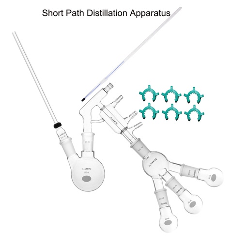 [HMK3101] Laboy Glass Chemistry Lab Glassware Distillation Kit 24/40 Distilling Apparatus