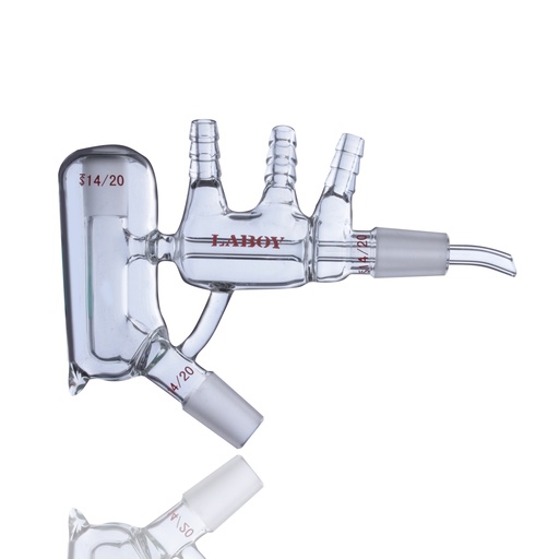[LBCD1214] Laboy Short Path Head For Distillation Apparatus Vith Vacuum Jacked With 14/20 Join And 10/18 Thermomter Joint Without Intendation